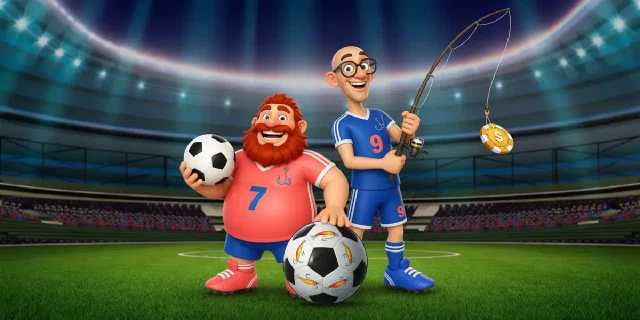 Illustrierte Sportfiguren in einem Stadion