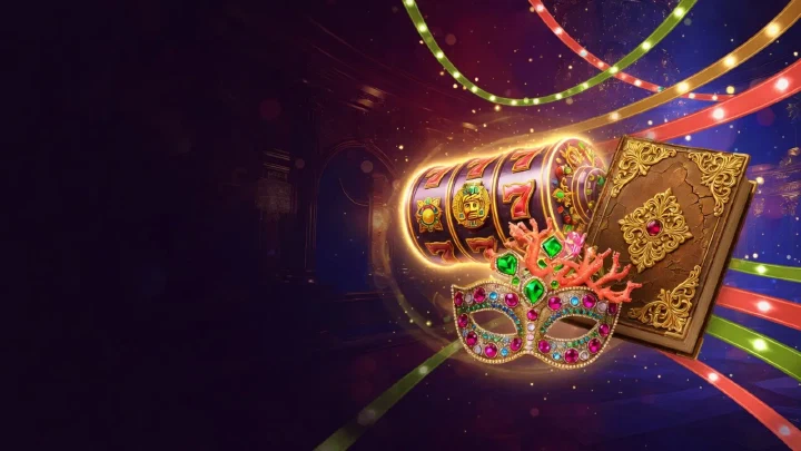 Casino-Illustration mit goldenen Spielelementen