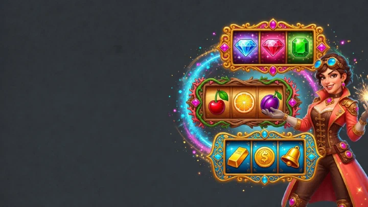 Leuchtende Slot-Symbole und goldene Spielwalzen